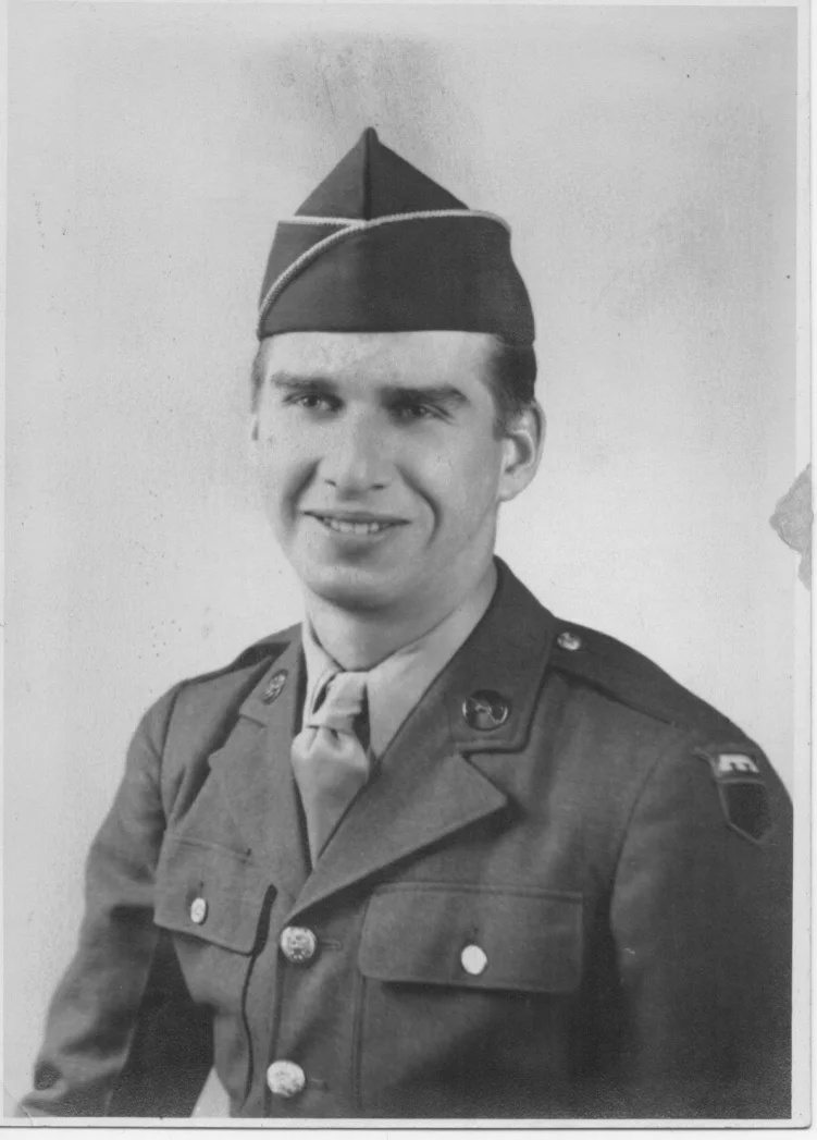 Studio portrait of Peter "Babe" Dombrowski in his U.S. Army uniform