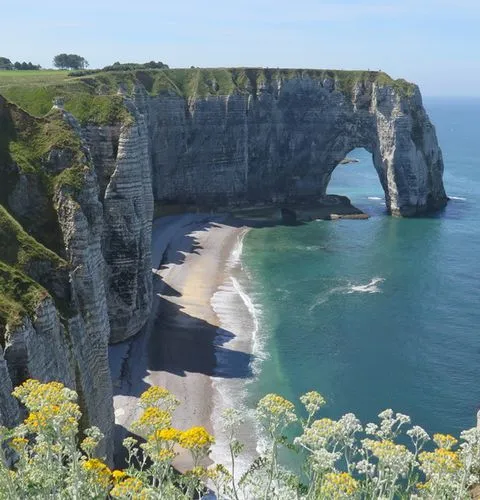 Étretat Falaise d'Amont cliff formations English Channel Normandy