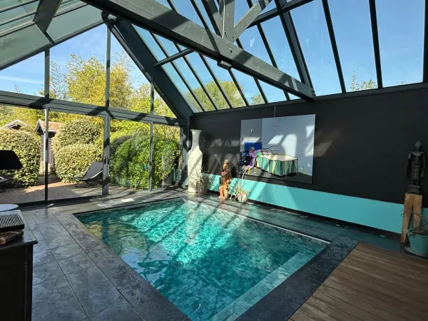 Indoor pool under glass roof