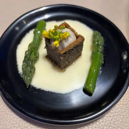 Close-up of Chef Guerin's plating