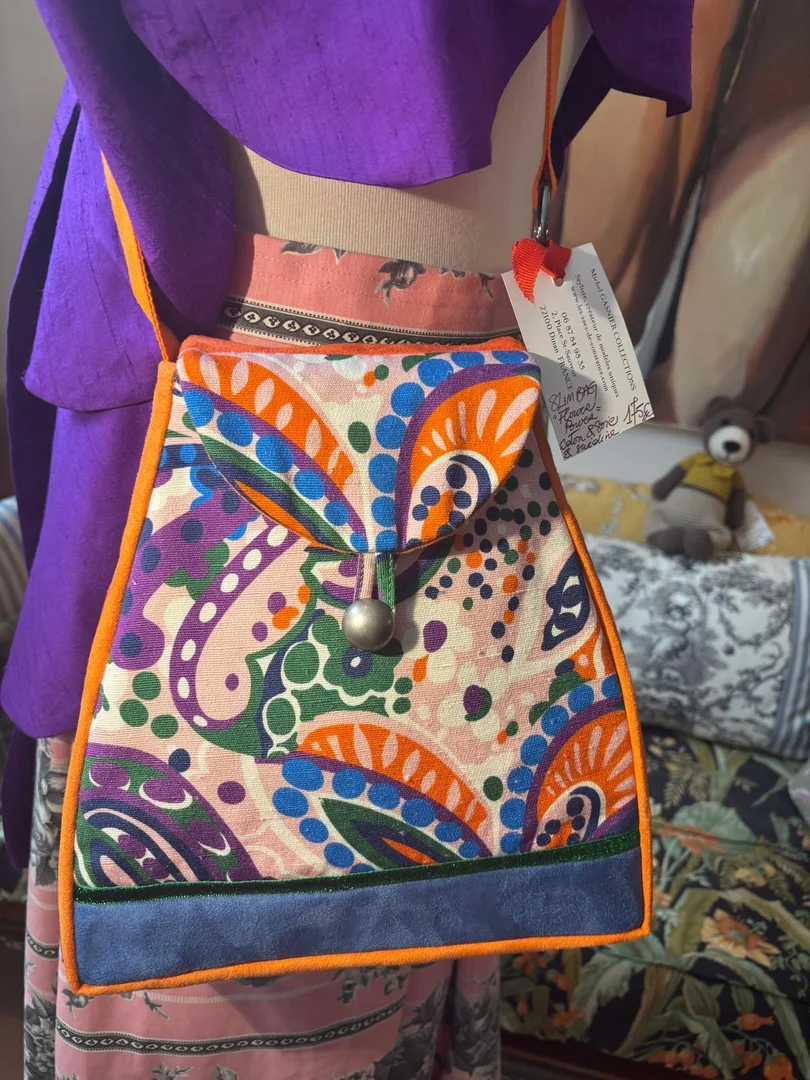 Vibrant orange leather handbag